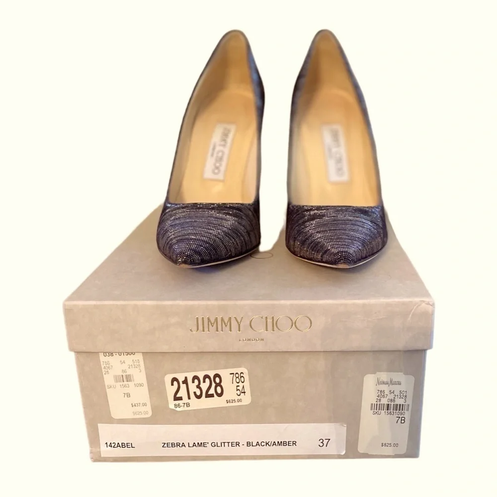 Jimmy Choo Zebra Lame' Glitter Pumps
